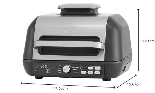 ninja foodi max pro health grill, flat plate & air fryer 3.8l with digital cooking probe, 7 in 1, air fry ninja foodi max pro health grill, flat plate & air fryer 3.8l with digital cooking probe, 7 in 1, air fry