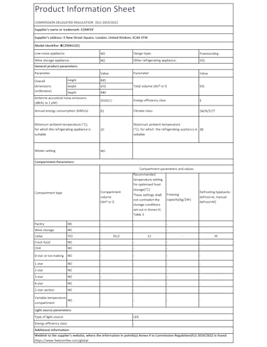 comfee' rcz99bg2(e) under counter beer & drinks fridge 93l capacity,holds up to 115 cans comfee' rcz99bg2(e) under counter beer & drinks fridge 93l capacity,holds up to 115 cans