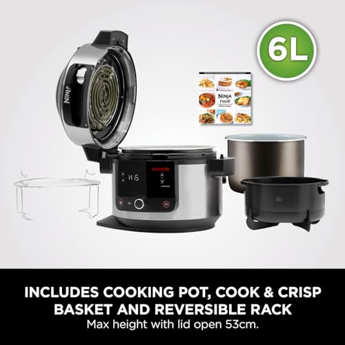 ninja foodi 11 in 1 smartlid multi cooker, 6l, electric pressure cooker & air fryer, layer mains & sides with reversible rack ninja foodi 11 in 1 smartlid multi cooker, 6l, electric pressure cooker & air fryer, layer mains & sides with reversible rack