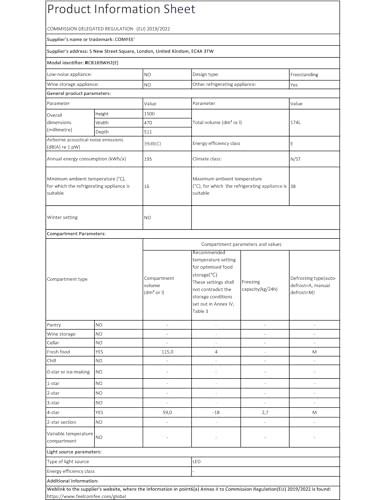 comfee' freestanding fridge freezer 174 litre rcb169wh2(e) low frost fridge with reversible door hinge energy saving led lights & adjustable thermostat – low noise white comfee' freestanding fridge freezer 174 litre rcb169wh2(e) low frost fridge with reversible door hinge energy saving led lights & adjustable thermostat – low noise white