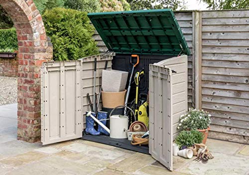 storage keter store it out max 1200l shed beige/green storage keter store it out max 1200l shed beige/green