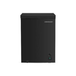 cookology ccfz142bk freestanding chest freezer in black 142 litre capacity