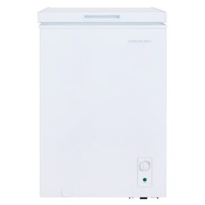 cookology ccfz99wh freestanding chest freezer in white 99 litre capacity suitable for outbuildings