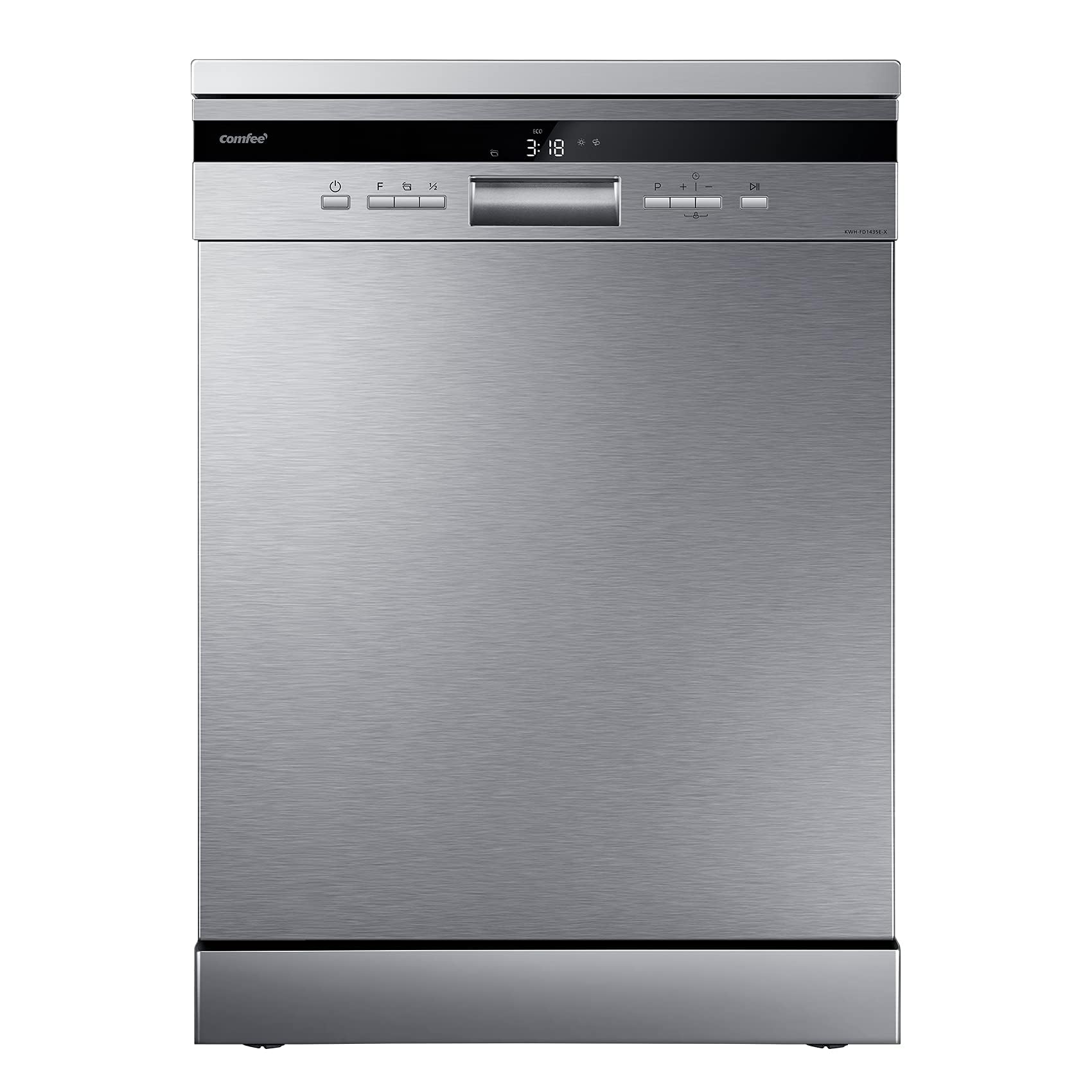 comfee' freestanding dishwasher fd1435e x with 14 place settings, full size, whisper quiet 44db comfee' freestanding dishwasher fd1435e x with 14 place settings, full size, whisper quiet 44db