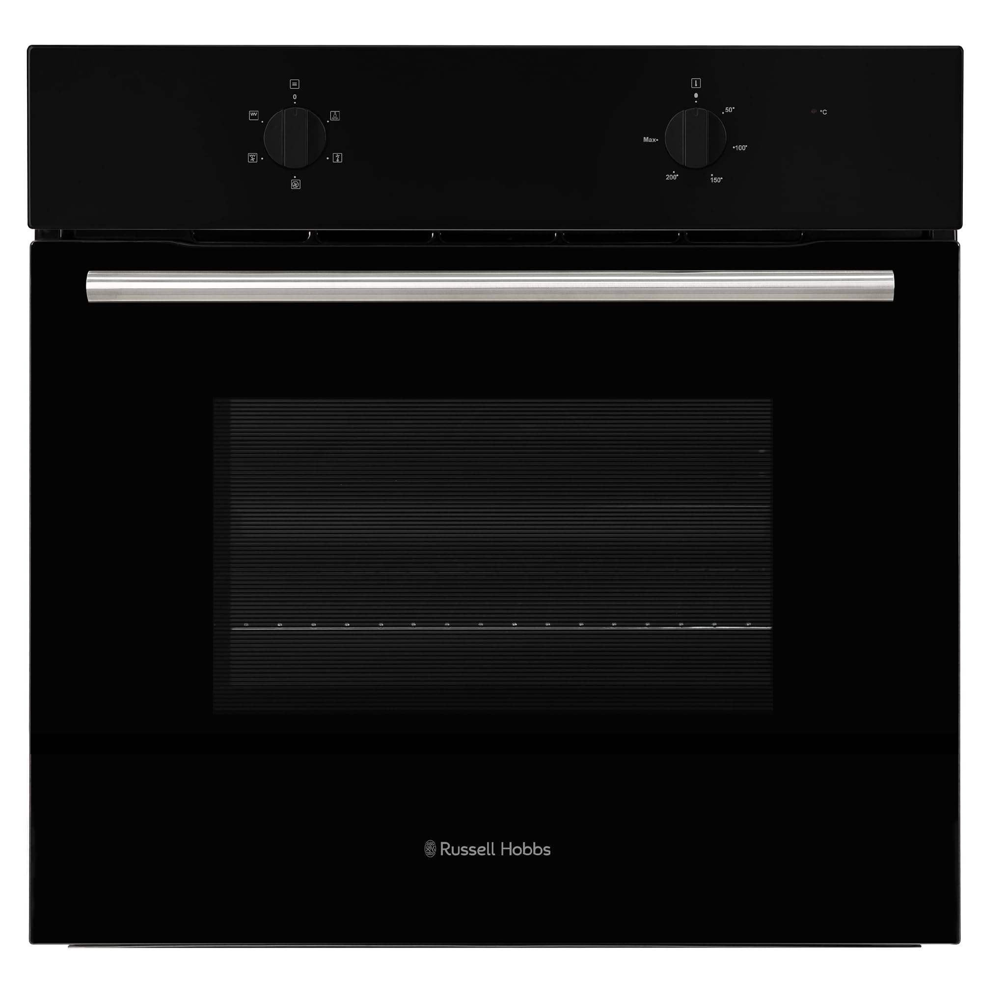 russell hobbs 70l, 60cm wide, single electric built in fan oven and grill in black, 5 oven functions russell hobbs 70l, 60cm wide, single electric built in fan oven and grill in black, 5 oven functions