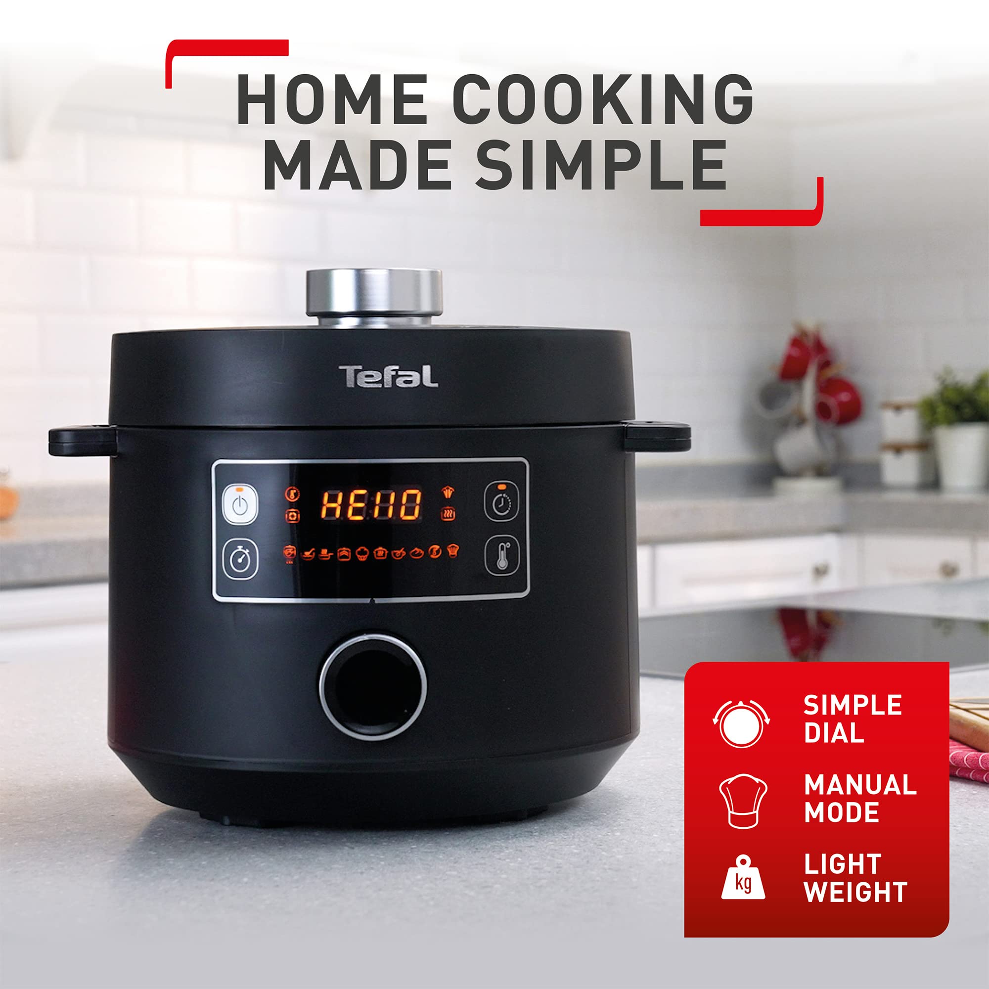 tefal turbo cuisine electric pressure cooker – 10 in 1 multi cooker, 4.8l capacity, 1000w power tefal turbo cuisine electric pressure cooker – 10 in 1 multi cooker, 4.8l capacity, 1000w power