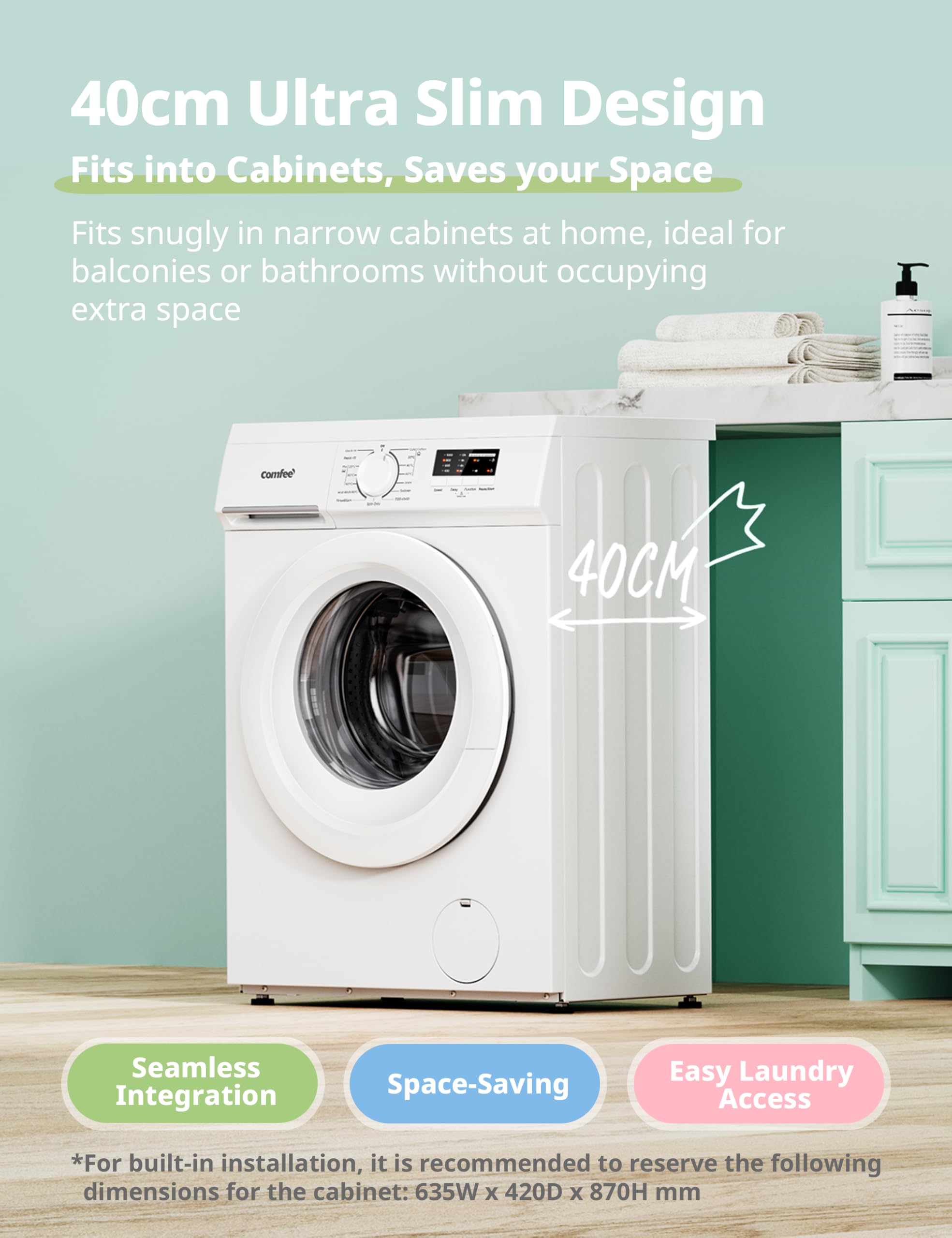 comfee' freestanding washing machine,6kg load,heat wash 90℃,quick wash,15 washing programs,white cfe10ew60/w comfee' freestanding washing machine,6kg load,heat wash 90℃,quick wash,15 washing programs,white cfe10ew60/w