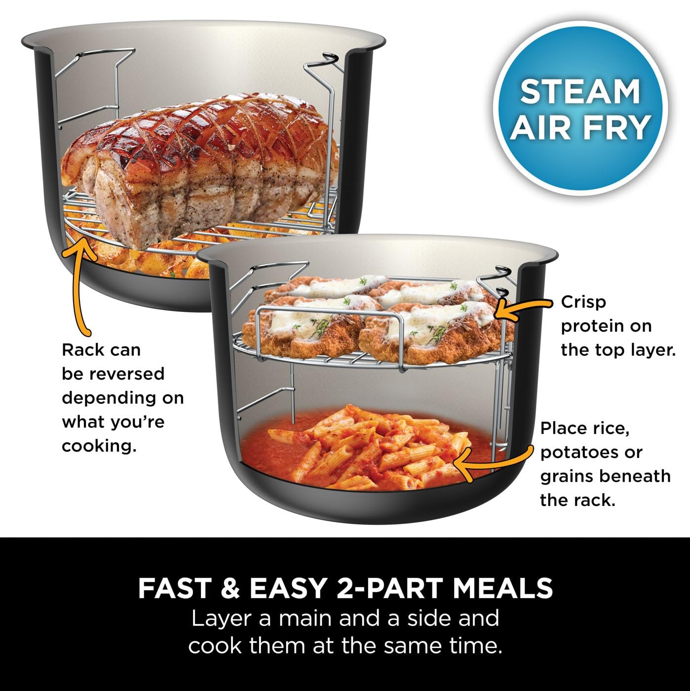 ninja foodi 11 in 1 smartlid multi cooker, 6l, electric pressure cooker & air fryer, layer mains & sides with reversible rack ninja foodi 11 in 1 smartlid multi cooker, 6l, electric pressure cooker & air fryer, layer mains & sides with reversible rack
