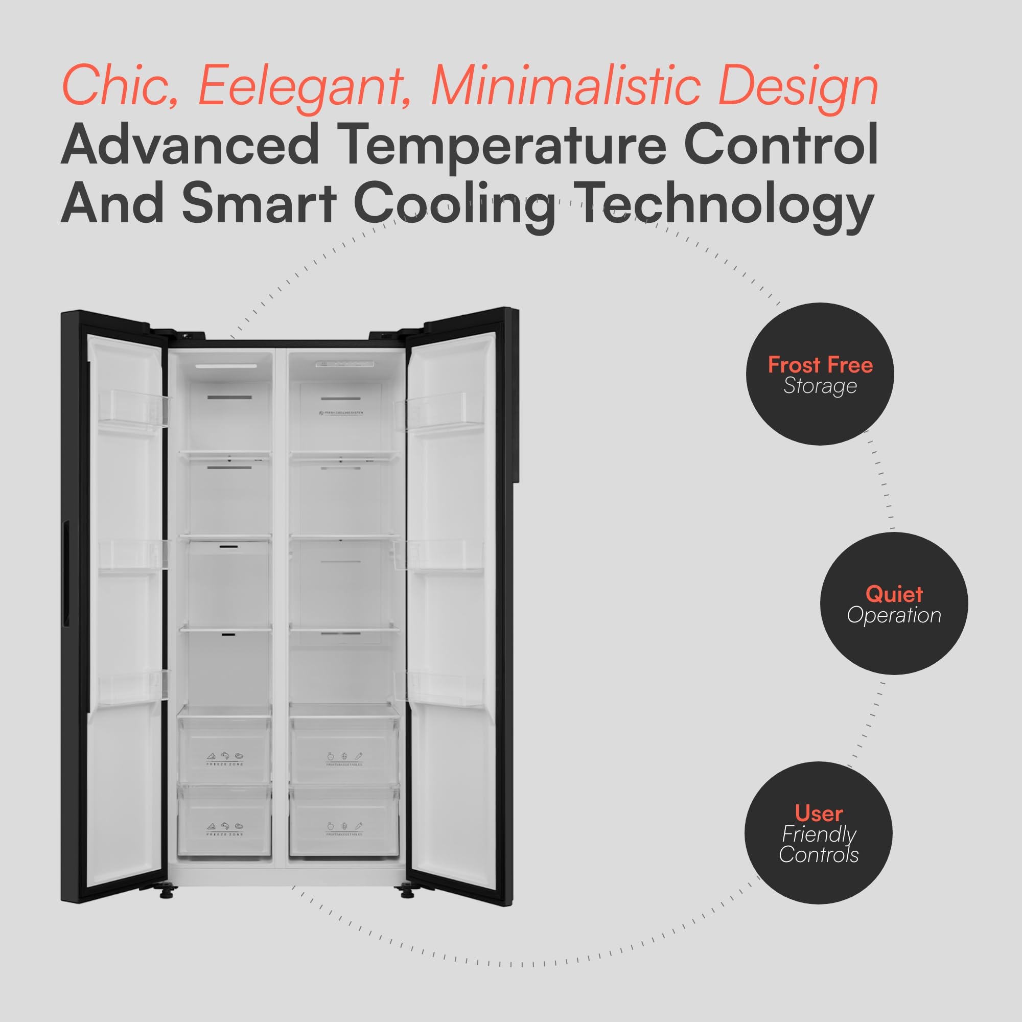 cookology csbs460bk 177.5cm freestanding american side by side fridge freezer in black cookology csbs460bk 177.5cm freestanding american side by side fridge freezer in black
