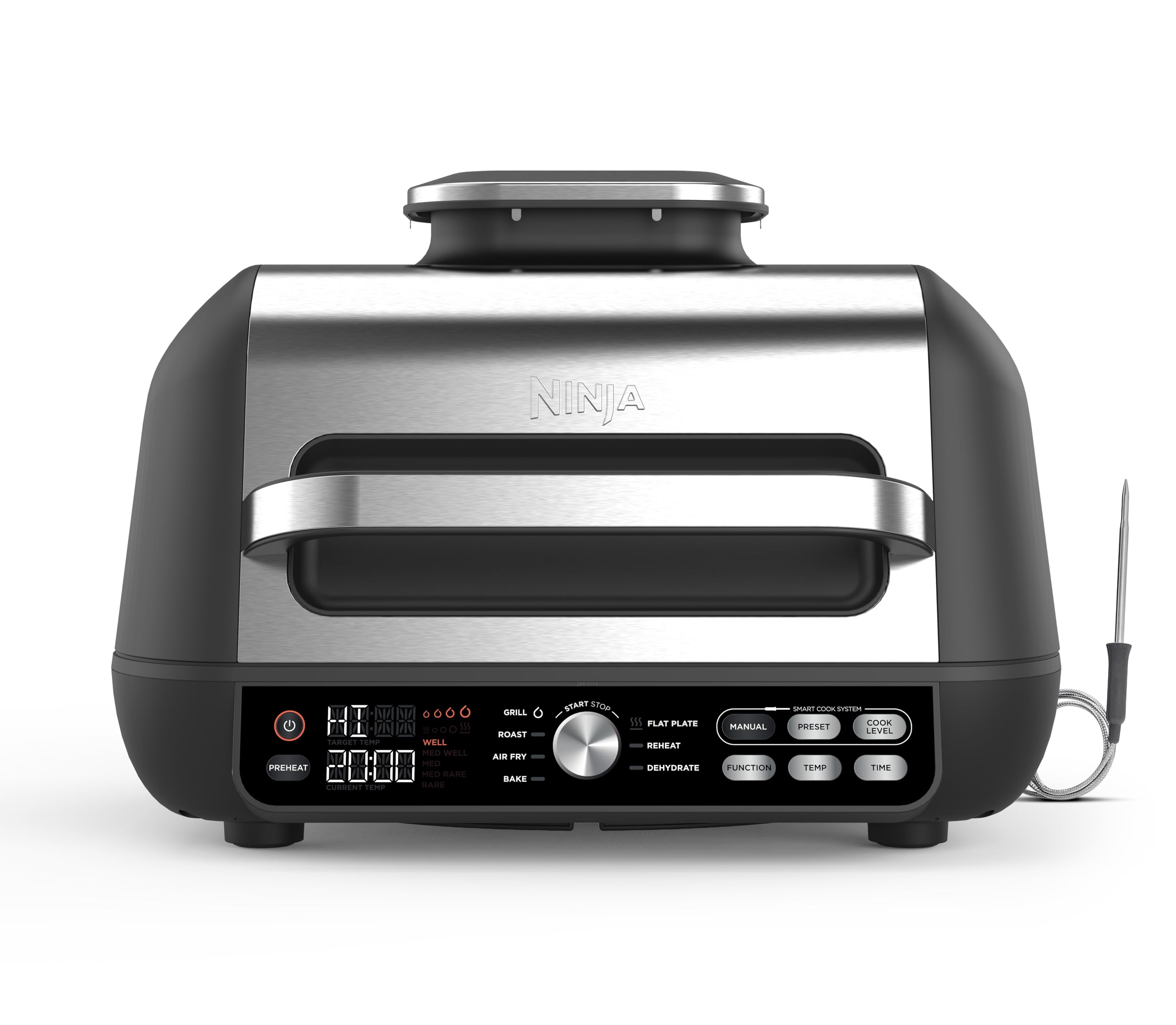 ninja foodi max pro health grill, flat plate & air fryer 3.8l with digital cooking probe, 7 in 1, air fry ninja foodi max pro health grill, flat plate & air fryer 3.8l with digital cooking probe, 7 in 1, air fry