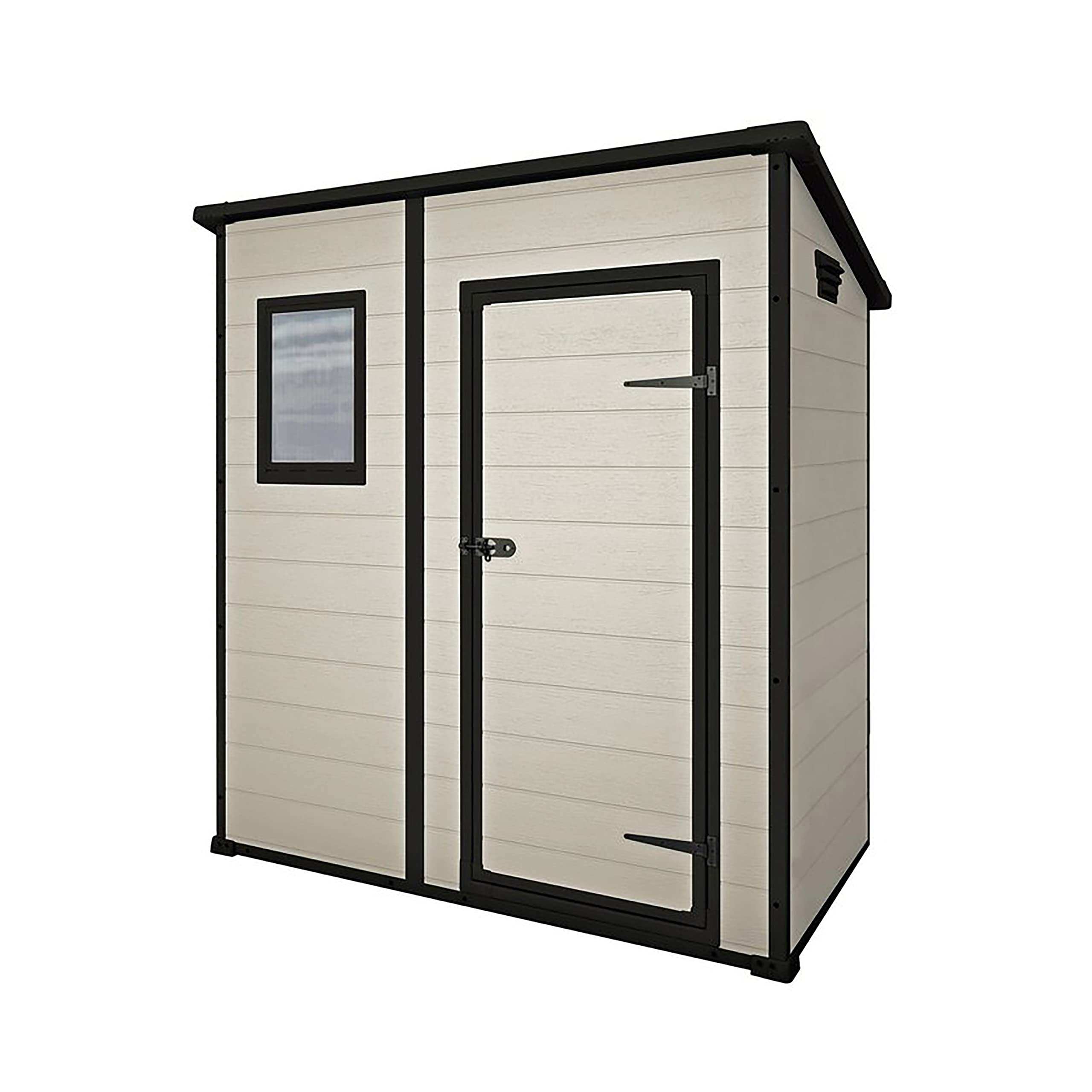 keter manor outdoor pent single door garden storage shed 6 x 4ft beige brown wood effect keter manor outdoor pent single door garden storage shed 6 x 4ft beige brown wood effect