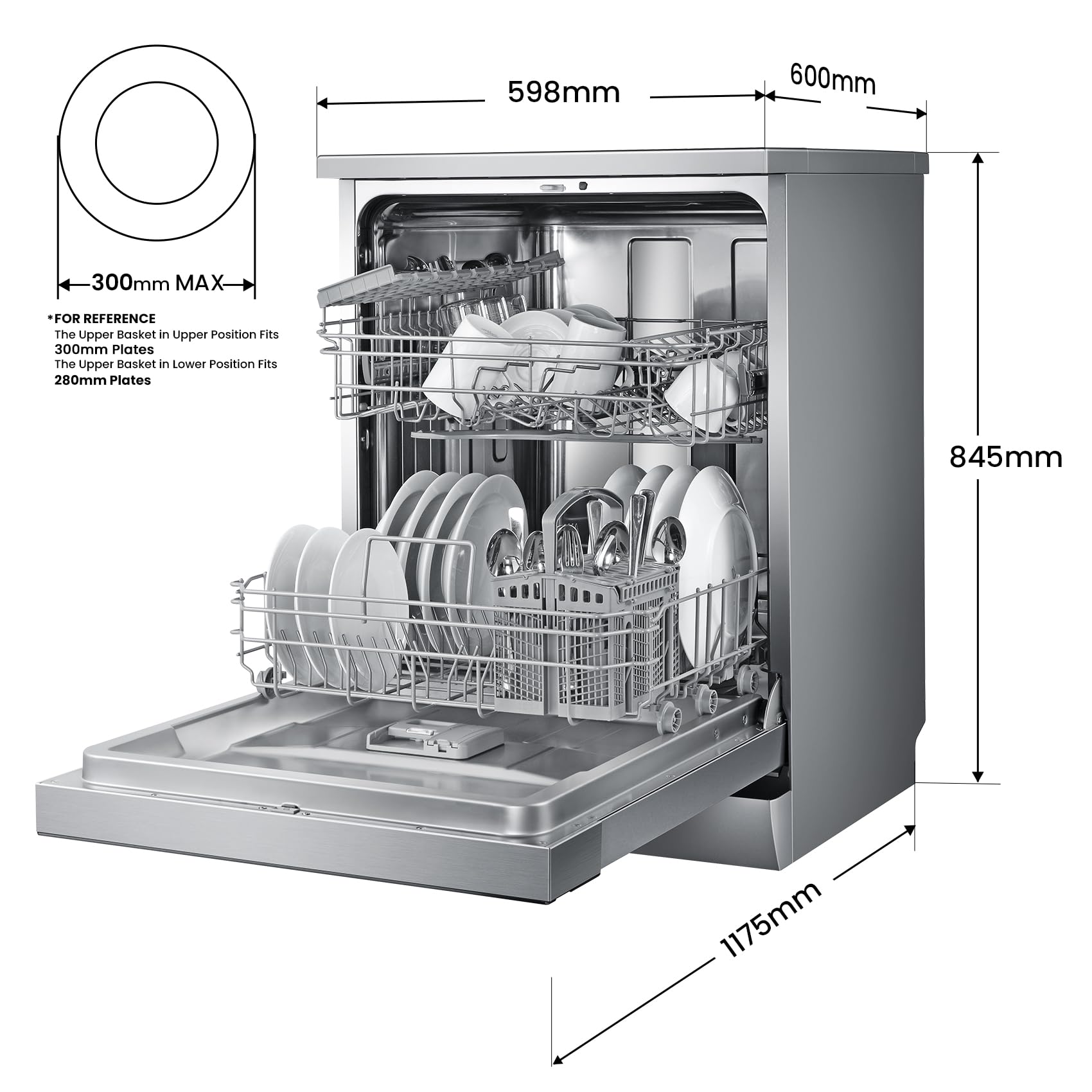comfee' freestanding dishwasher fd1435e x with 14 place settings, full size, whisper quiet 44db comfee' freestanding dishwasher fd1435e x with 14 place settings, full size, whisper quiet 44db