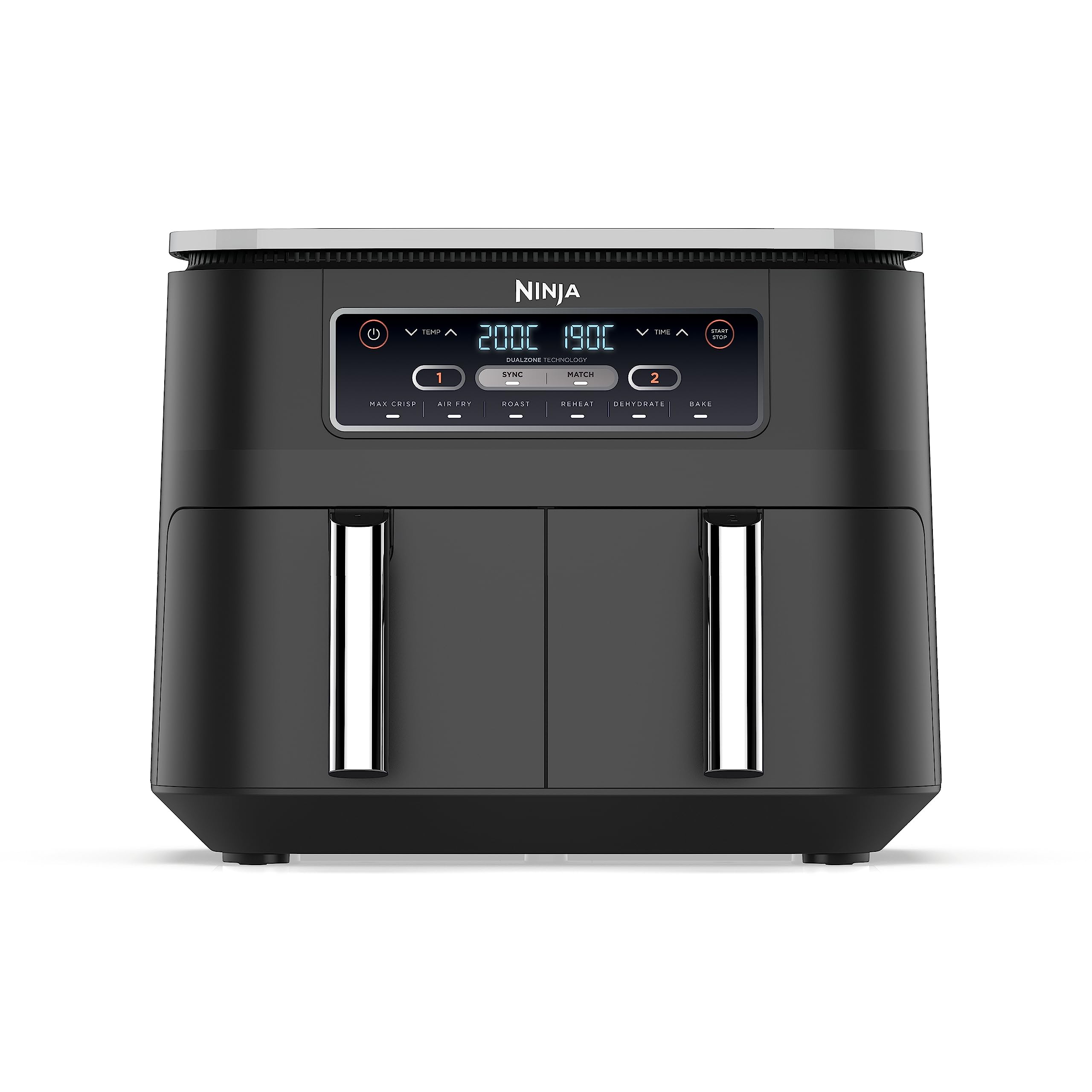 ninja foodi dual zone digital air fryer, 2 drawers, 7.6l, 6 in 1, uses no oil, air fry, max crisp, roast ninja foodi dual zone digital air fryer, 2 drawers, 7.6l, 6 in 1, uses no oil, air fry, max crisp, roast
