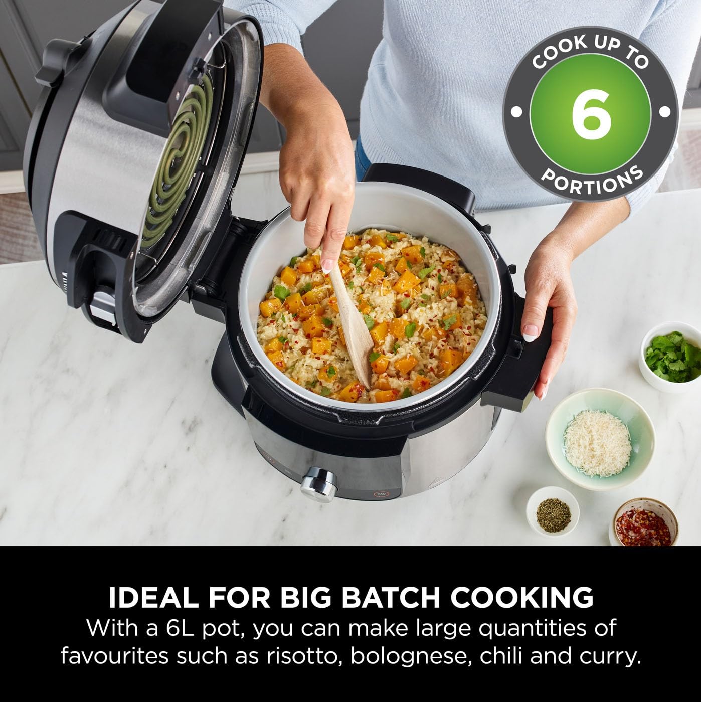 ninja foodi 11 in 1 smartlid multi cooker, 6l, electric pressure cooker & air fryer, layer mains & sides with reversible rack ninja foodi 11 in 1 smartlid multi cooker, 6l, electric pressure cooker & air fryer, layer mains & sides with reversible rack