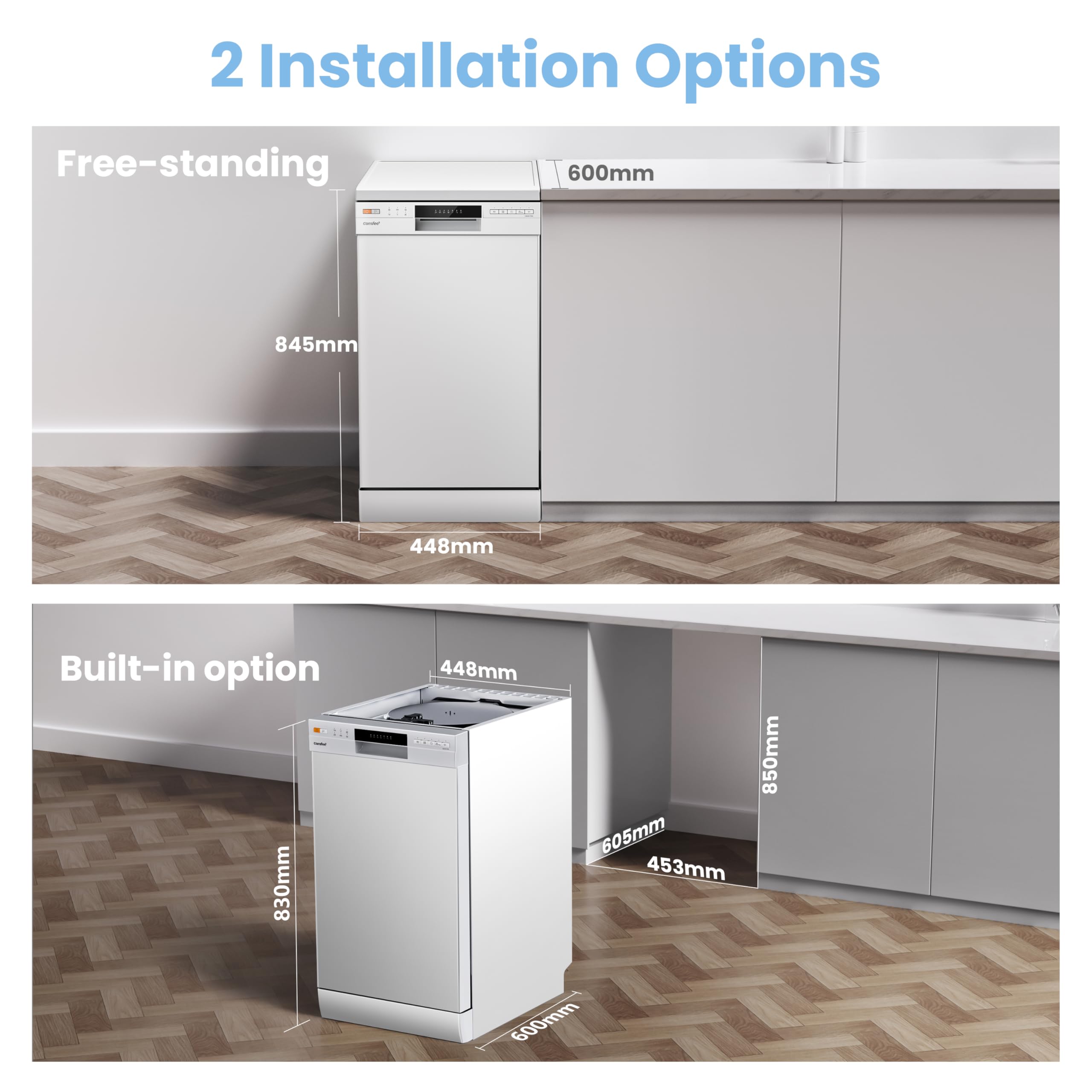 comfee' freestanding dishwasher cdwef1034bw uk 45cm width, slimline dishwasher with 10 place settings comfee' freestanding dishwasher cdwef1034bw uk 45cm width, slimline dishwasher with 10 place settings