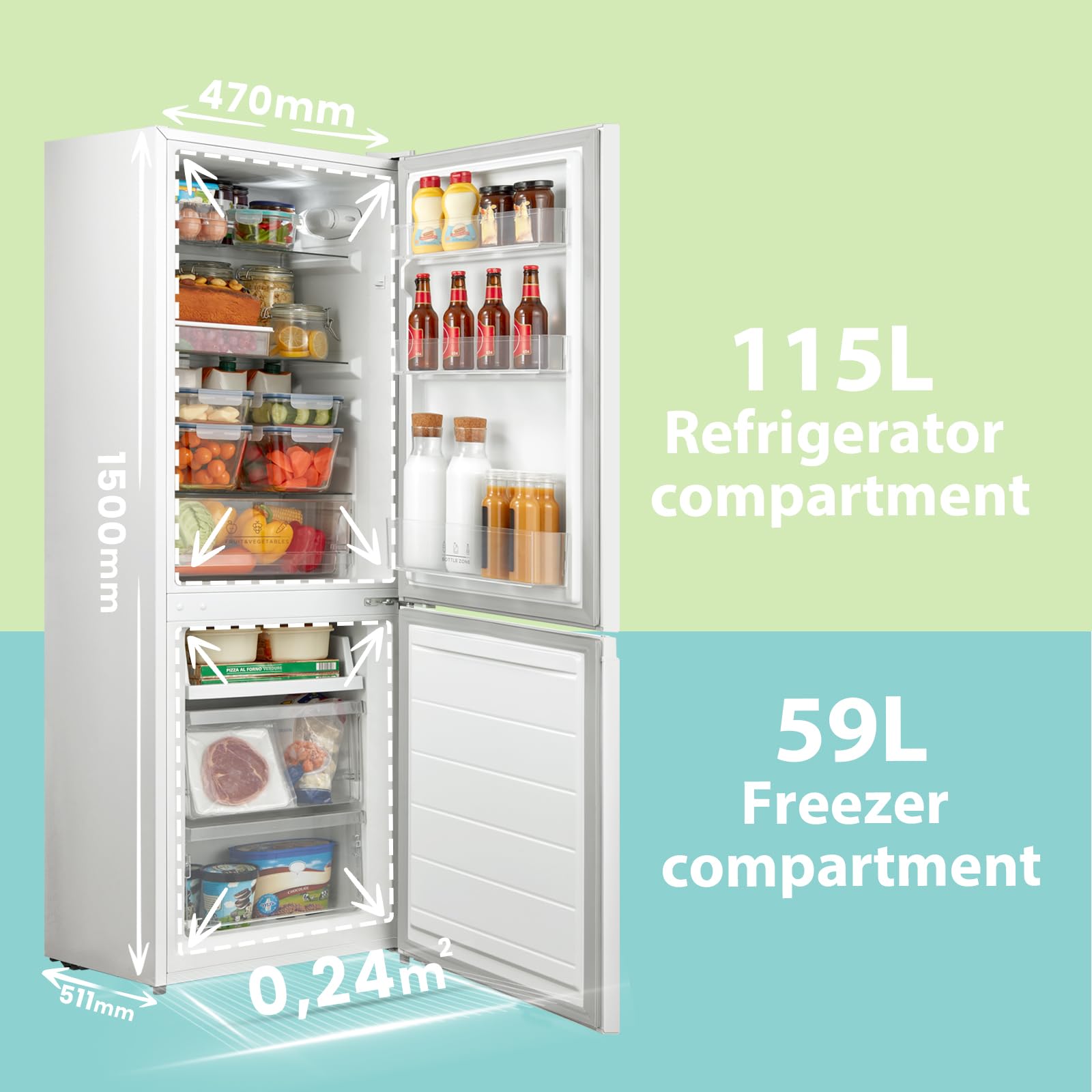 comfee' freestanding fridge freezer 174 litre rcb169wh2(e) low frost fridge with reversible door hinge energy saving led lights & adjustable thermostat – low noise white comfee' freestanding fridge freezer 174 litre rcb169wh2(e) low frost fridge with reversible door hinge energy saving led lights & adjustable thermostat – low noise white