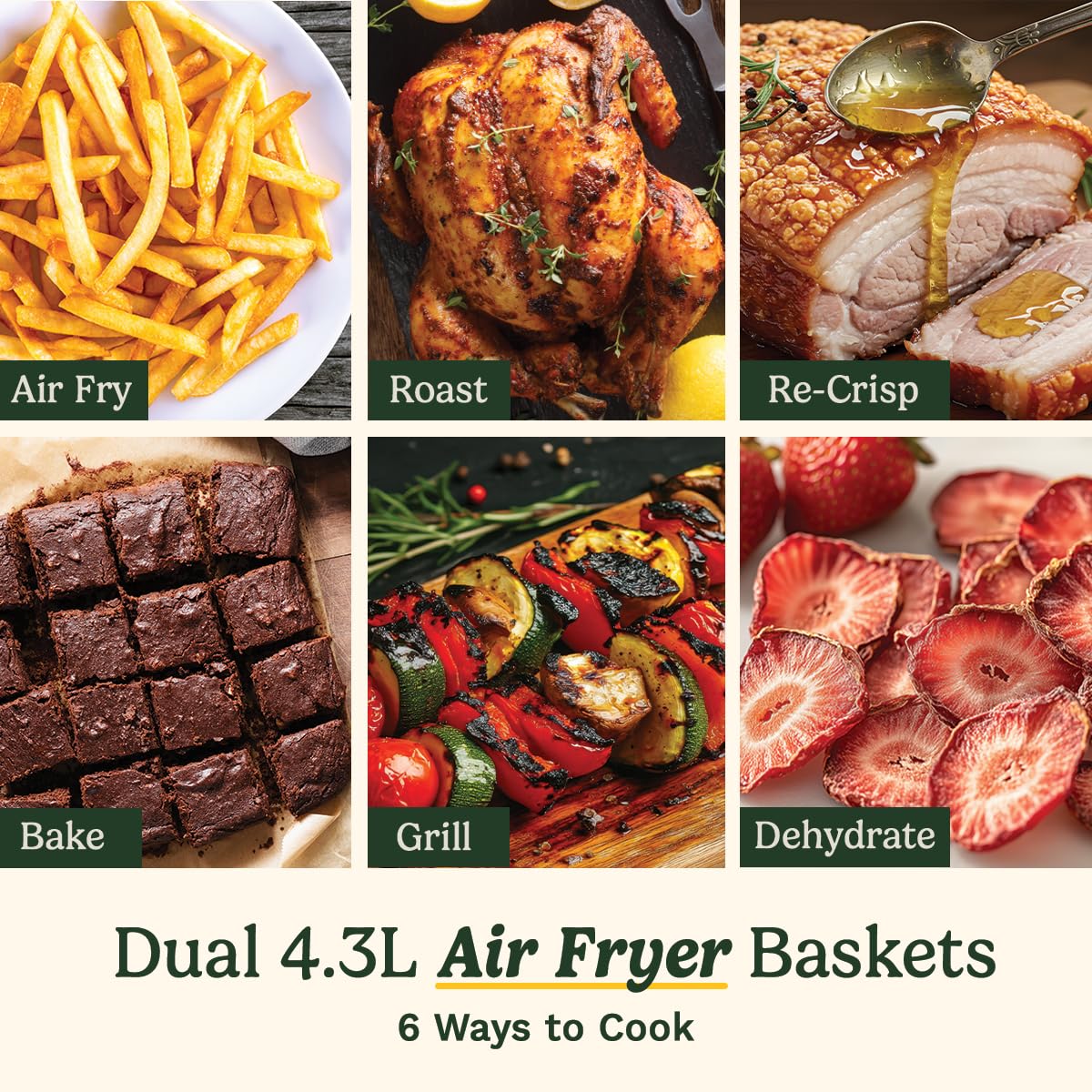 cuisinart tri zone 13.6l air fryer & oven | pfas free | xxxl capacity | 3 independent cooking zones cuisinart tri zone 13.6l air fryer & oven | pfas free | xxxl capacity | 3 independent cooking zones