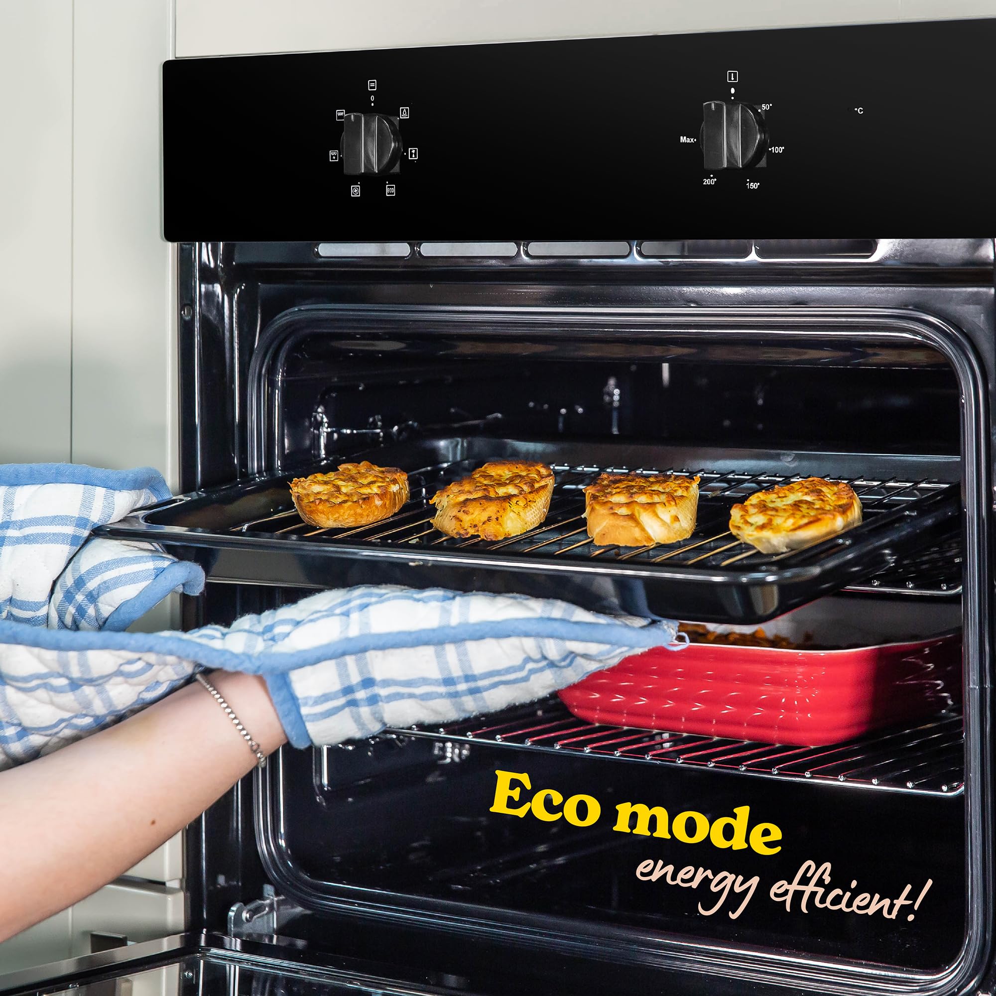 russell hobbs 70l, 60cm wide, single electric built in fan oven and grill in black, 5 oven functions russell hobbs 70l, 60cm wide, single electric built in fan oven and grill in black, 5 oven functions