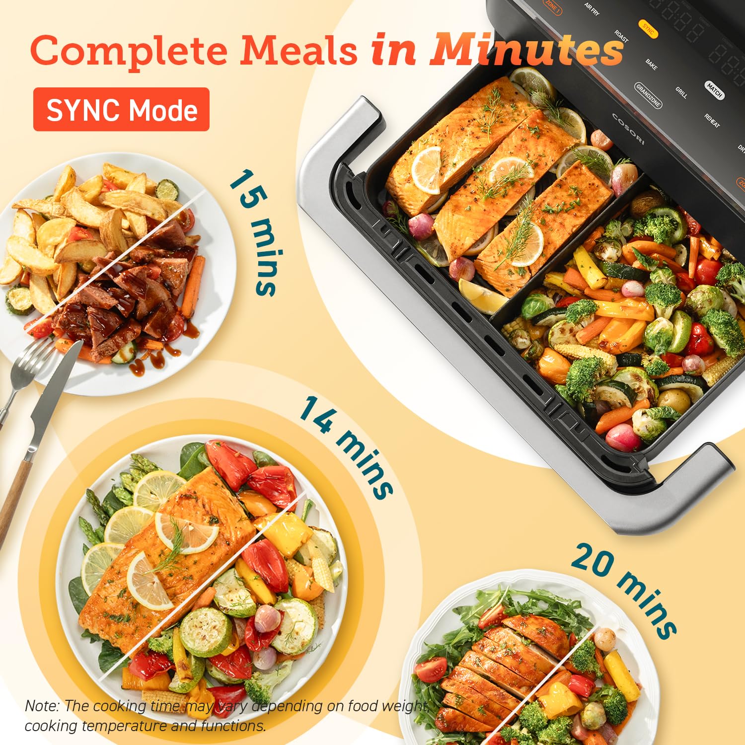 cosori dual air fryer twinfry, 10l flexible capacity, single & double zone convertible, 4 fast heaters cosori dual air fryer twinfry, 10l flexible capacity, single & double zone convertible, 4 fast heaters