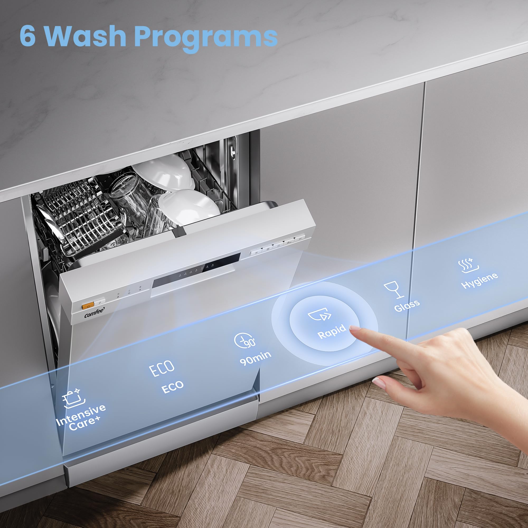 comfee' freestanding dishwasher cdwef1034bw uk 45cm width, slimline dishwasher with 10 place settings comfee' freestanding dishwasher cdwef1034bw uk 45cm width, slimline dishwasher with 10 place settings